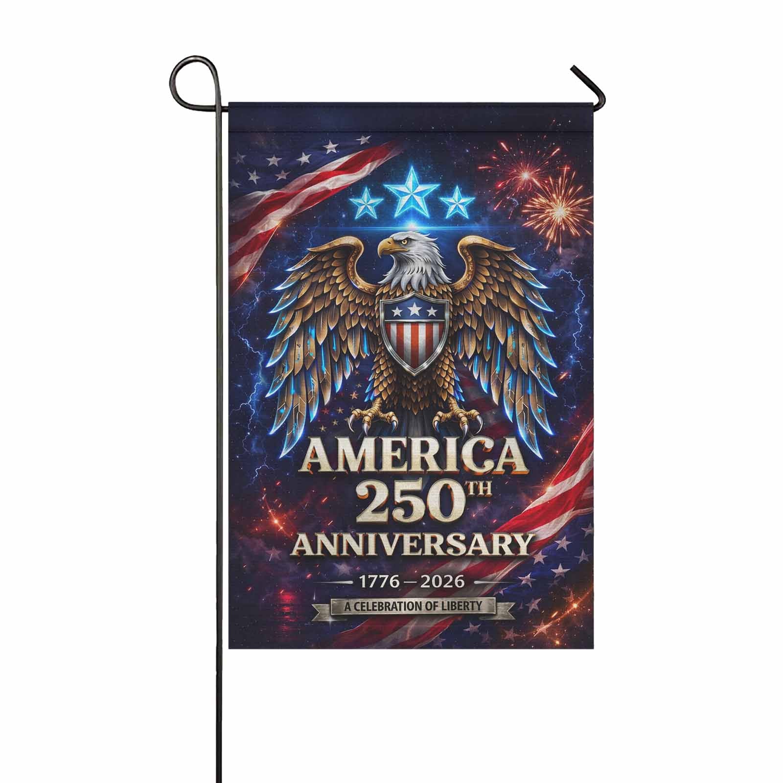 Patriotic Eagle Fireworks USA Independence Garden Flag Decor