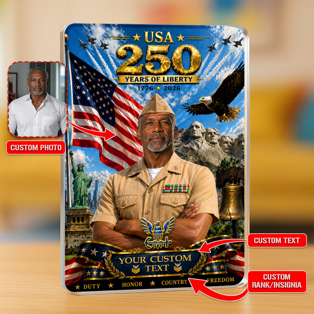 USA 250 Years Of Liberty Custom US Navy Service Uniforms Figure Acrylic Block
