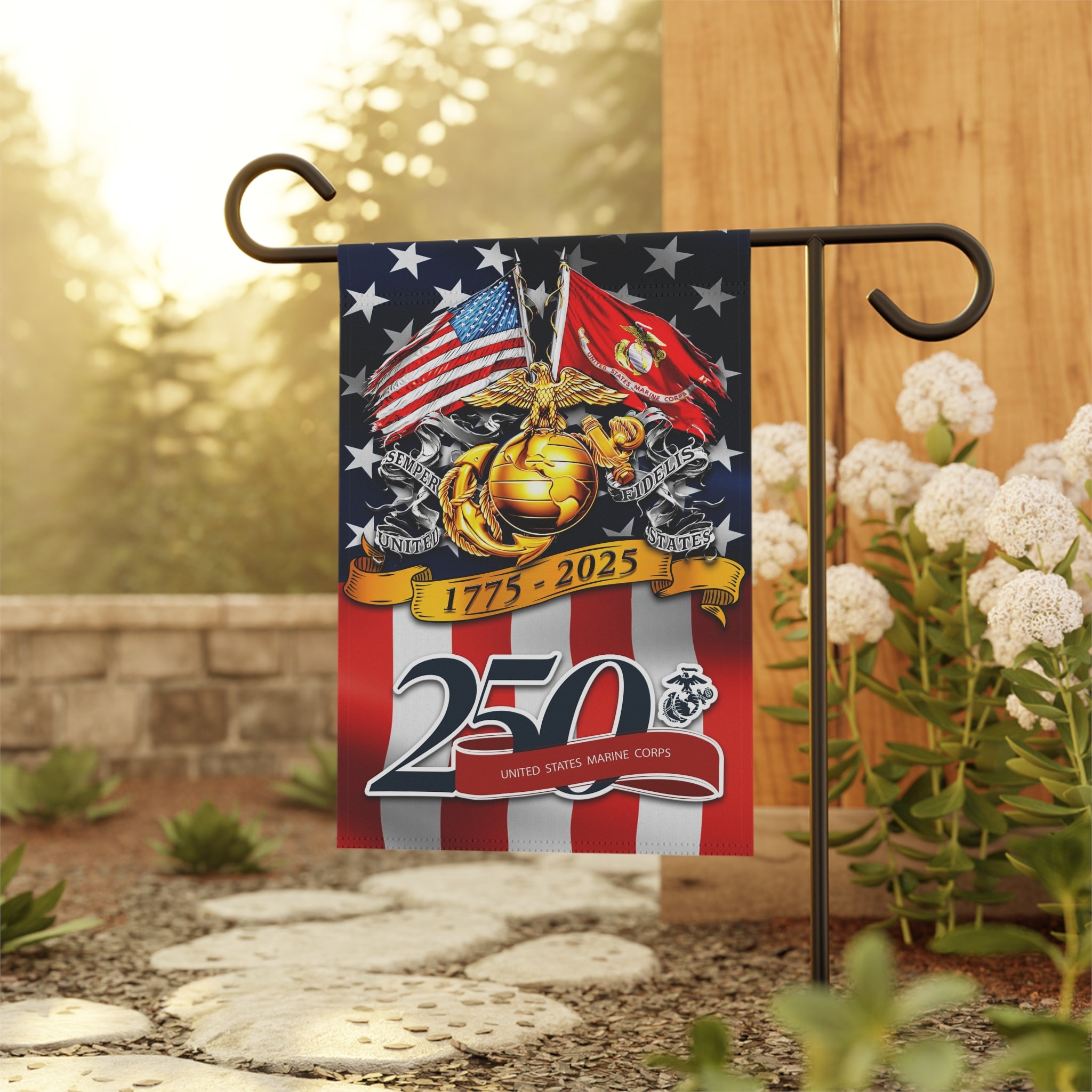 MARlNE 250 Years Of Service Garden Flag Twin-Side Printing