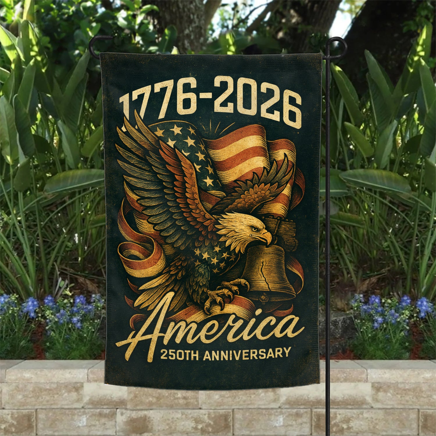 1776 - 2026 America 250th Anniversary Garden Flag 12''x18'' Twin-Side Printing