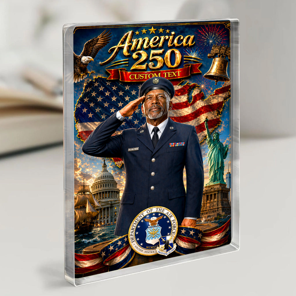 America 250 Custom US Air Force Service Uniform Figure Acrylic Block