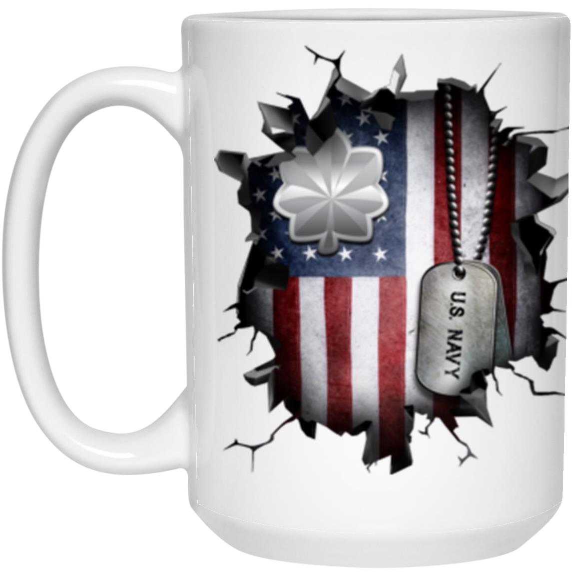 US Navy O-5 Commander O5 CDR Senior Officer 3D Break Effect Coffee Mug 11oz - 15oz White Mug