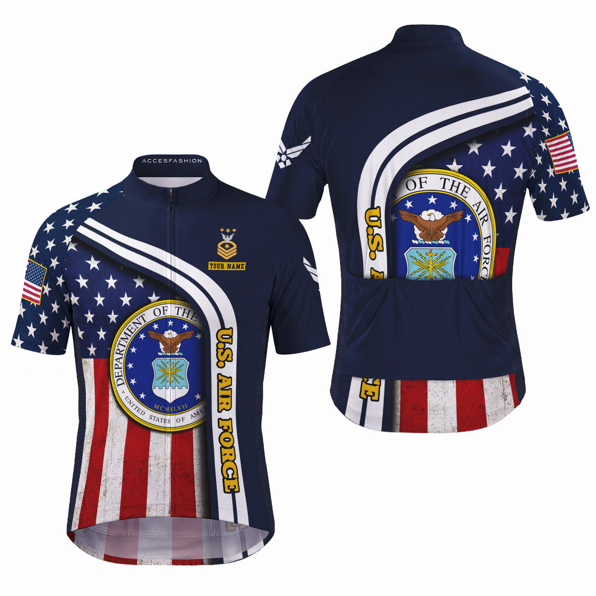 Personalized Military U.S. Air Force Inspired Cycling Jersey Kit
