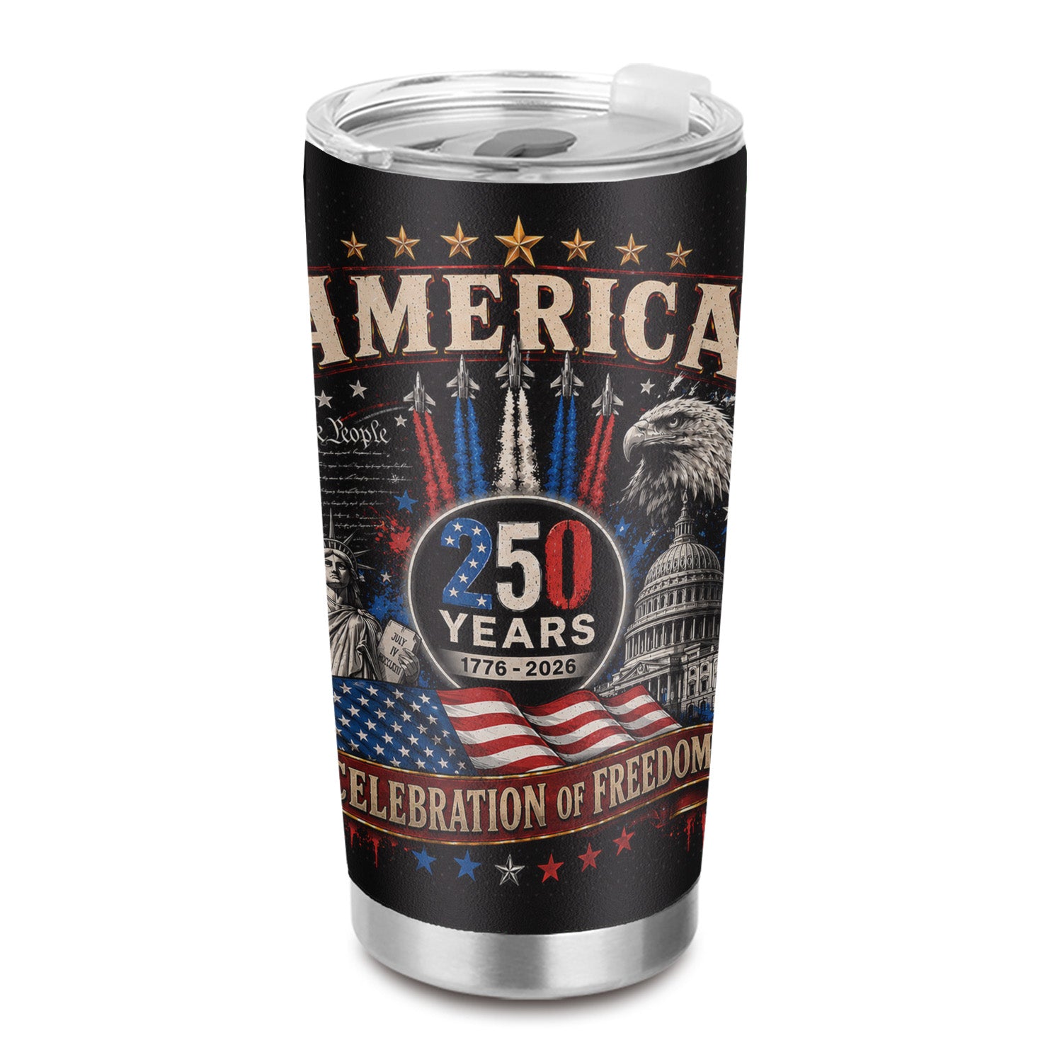 USA 250 Years Liberty Tumbler 20oz Patriotic Keepsake