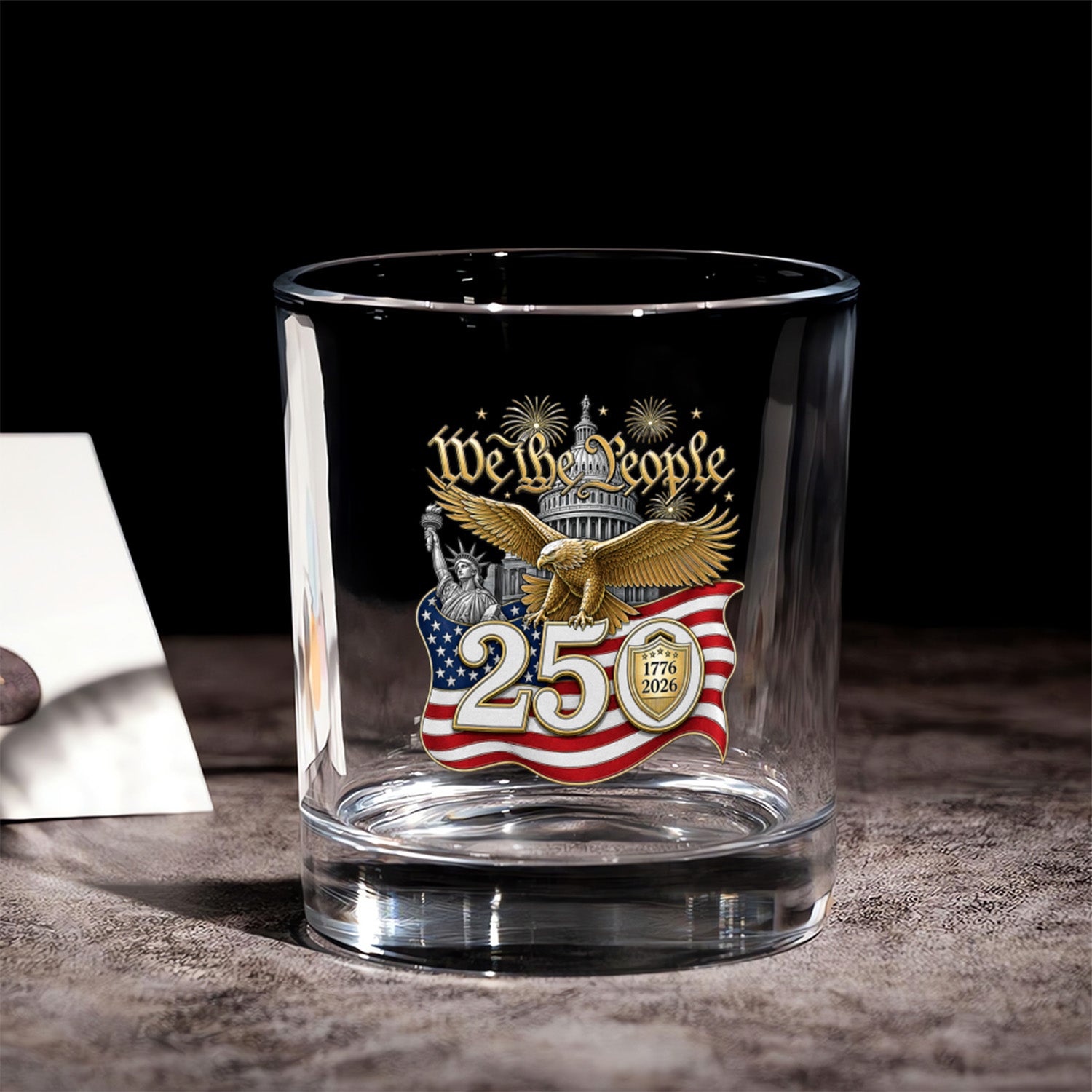 American Heritage Bourbon Glass USA 250 Years