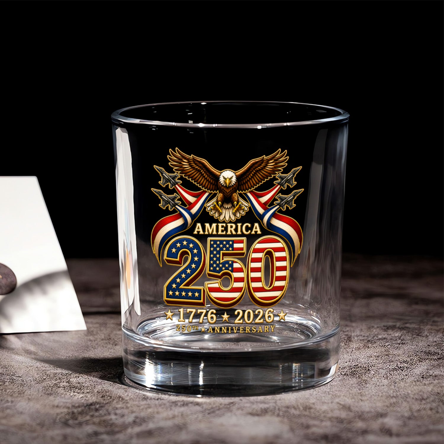 Semiquincentennial Whiskey Glass USA 250 Celebration Gift