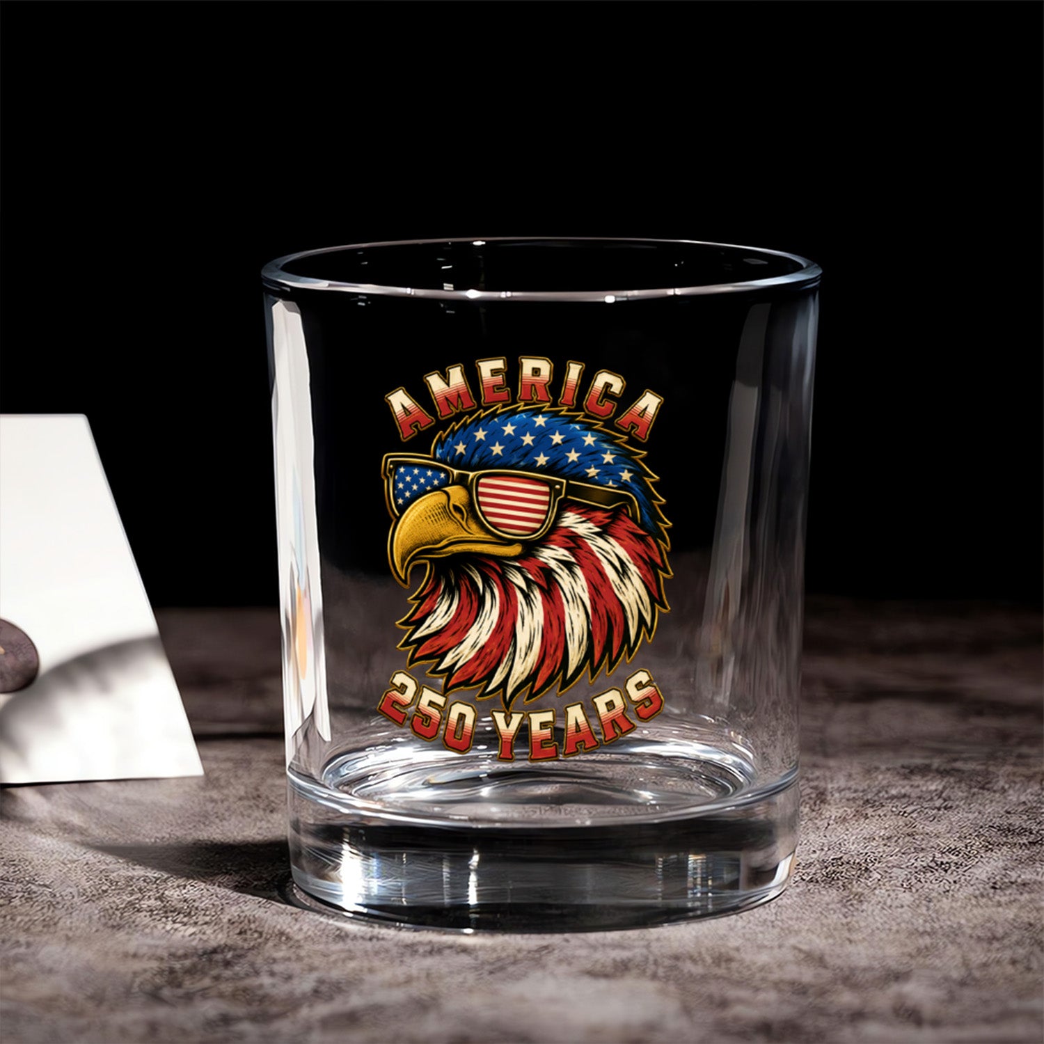 America 250th Anniversary Bourbon Glass Patriotic Gift