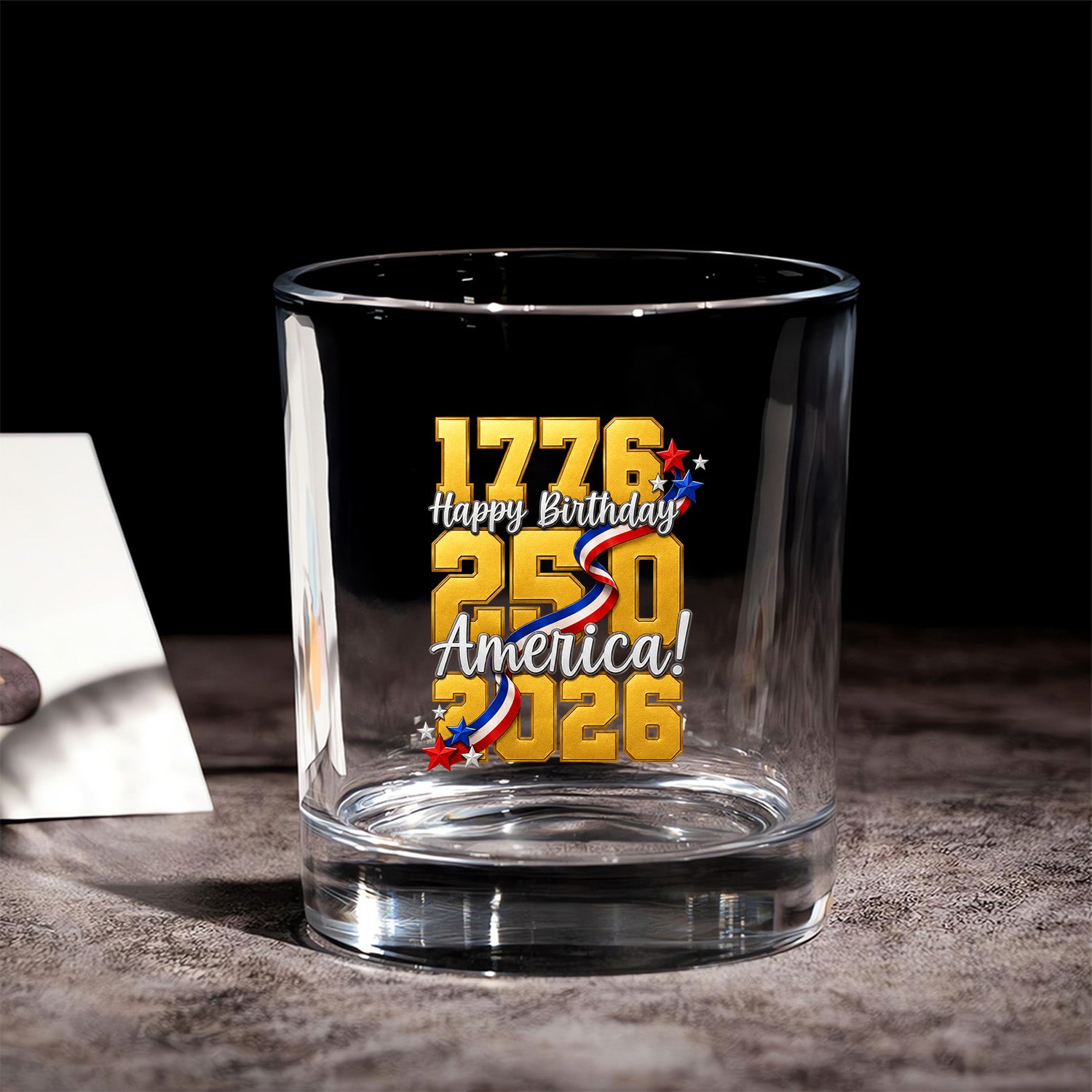 USA 250 Patriotic Bourbon Glass Collector Gift
