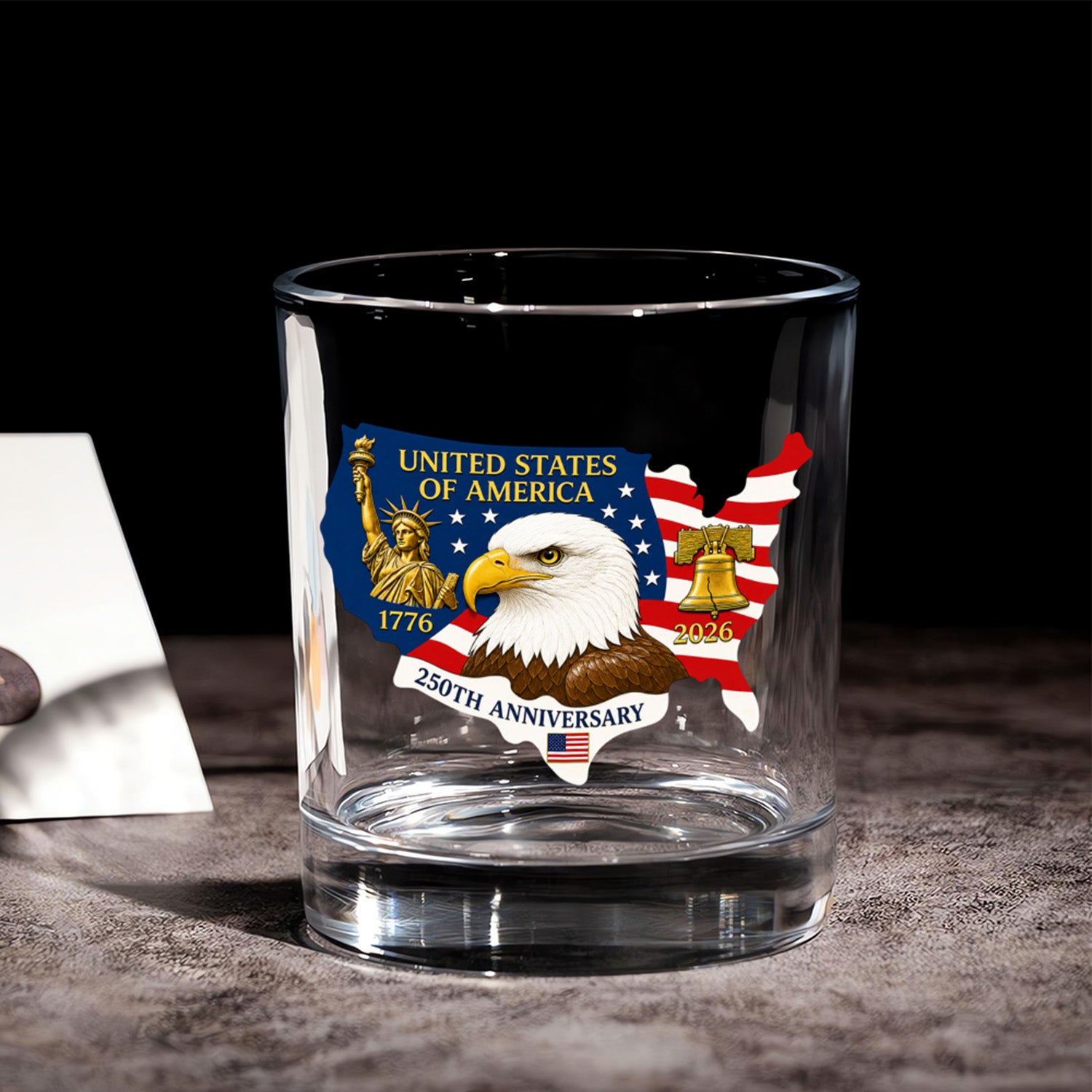 USA Independence 250th Anniversary Whiskey Glass
