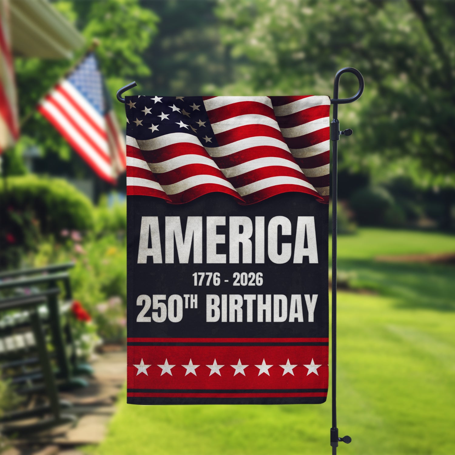 America 1776 - 2026 250th Birthday Garden Flag 12''x18'' Twin-Side Printing