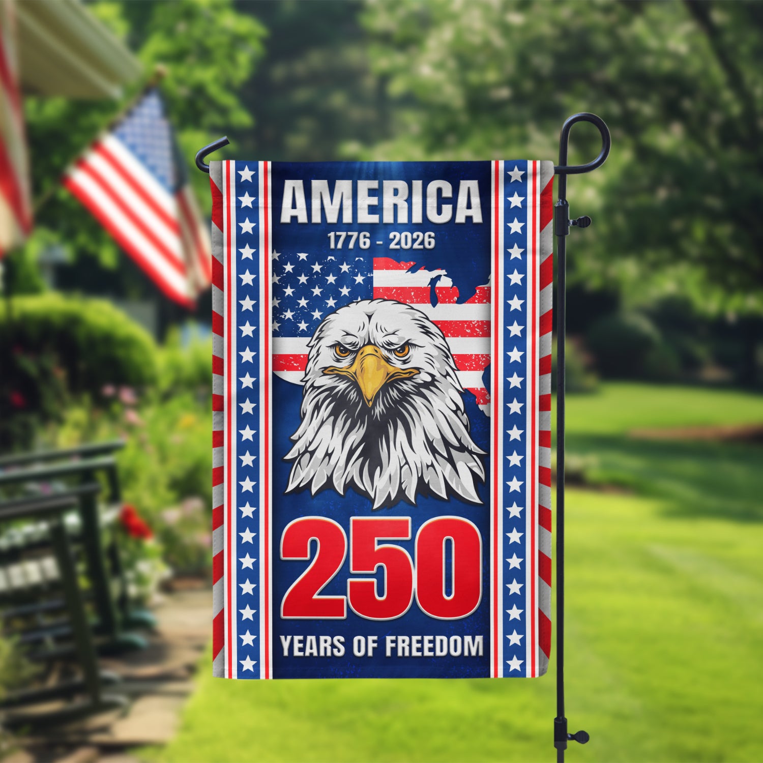 America 1776 - 2026 250 Years Of Freedom Garden Flag 12''x18'' Twin-Side Printing