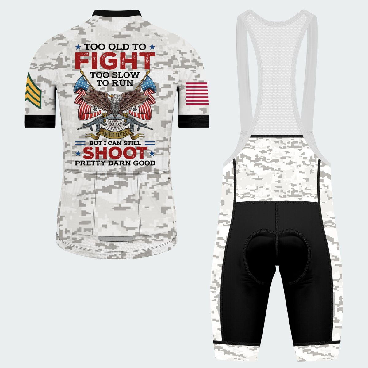 Men’s Personalized Too Old To Fight Army Veteran Cycling Jersey & Kit