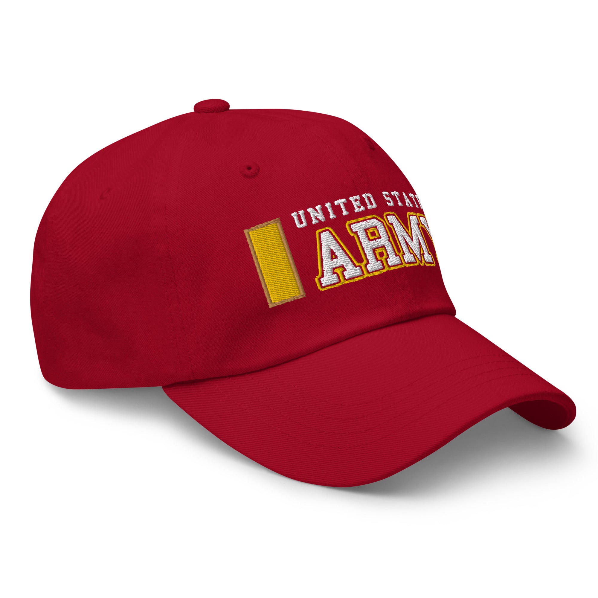 US Army O-1 Second Lieutenant O1 2LT Commissioned Officer Ranks/Insignia Embroidered Dad Hat