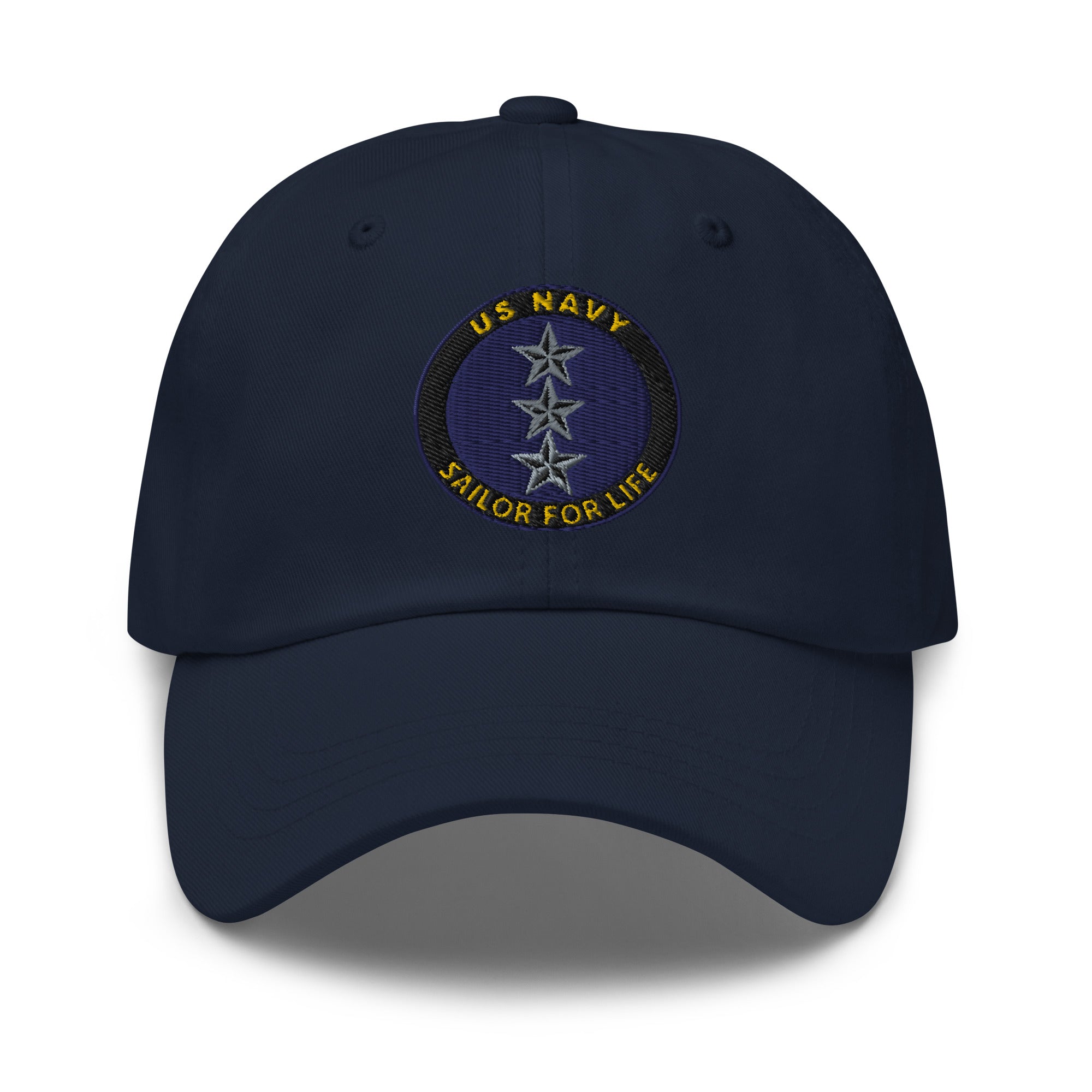 US Navy O-9 Vice Admiral O9 VADM Flag Officer Sailor For Life Embroidered Dad Hat