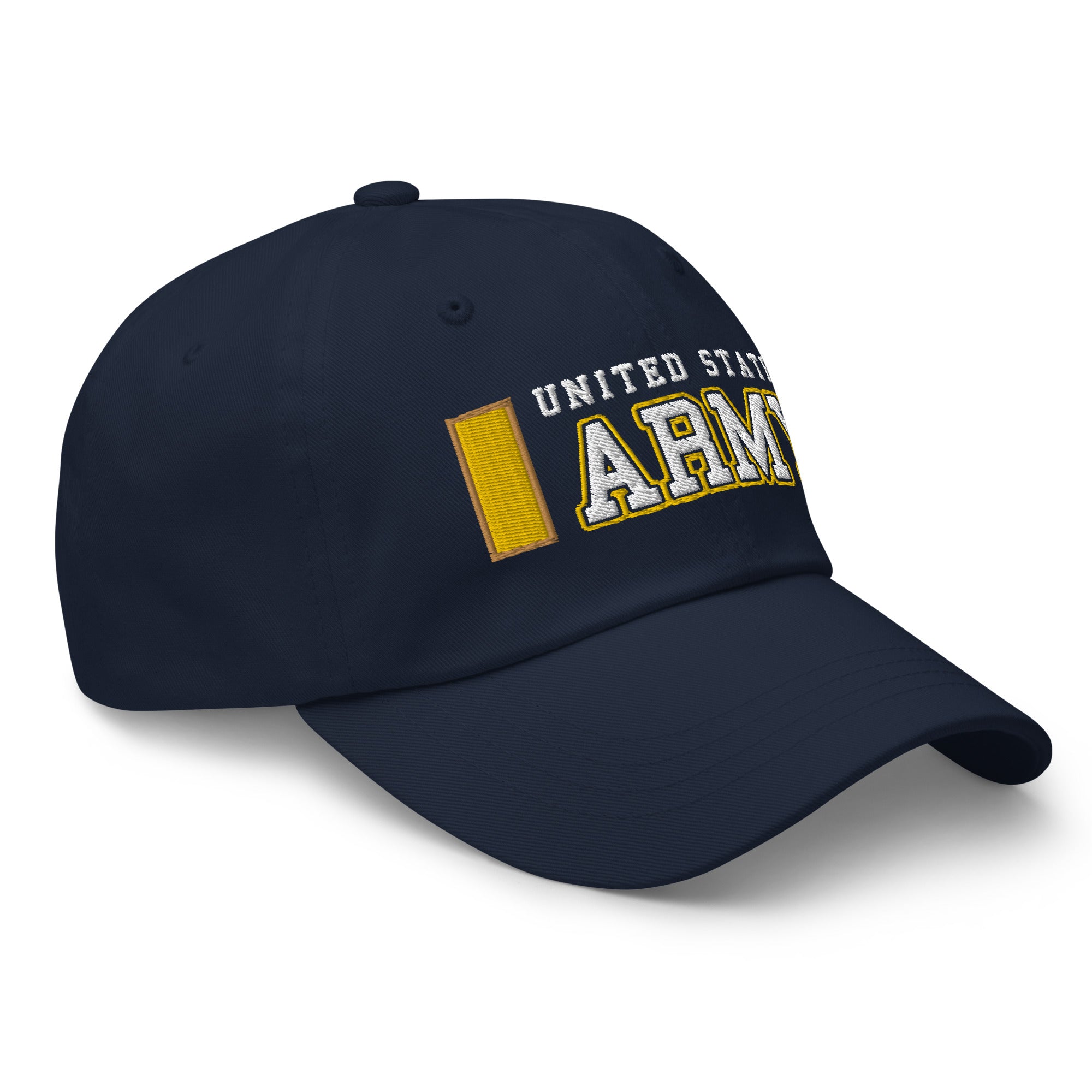 US Army O-1 Second Lieutenant O1 2LT Commissioned Officer Ranks/Insignia Embroidered Dad Hat
