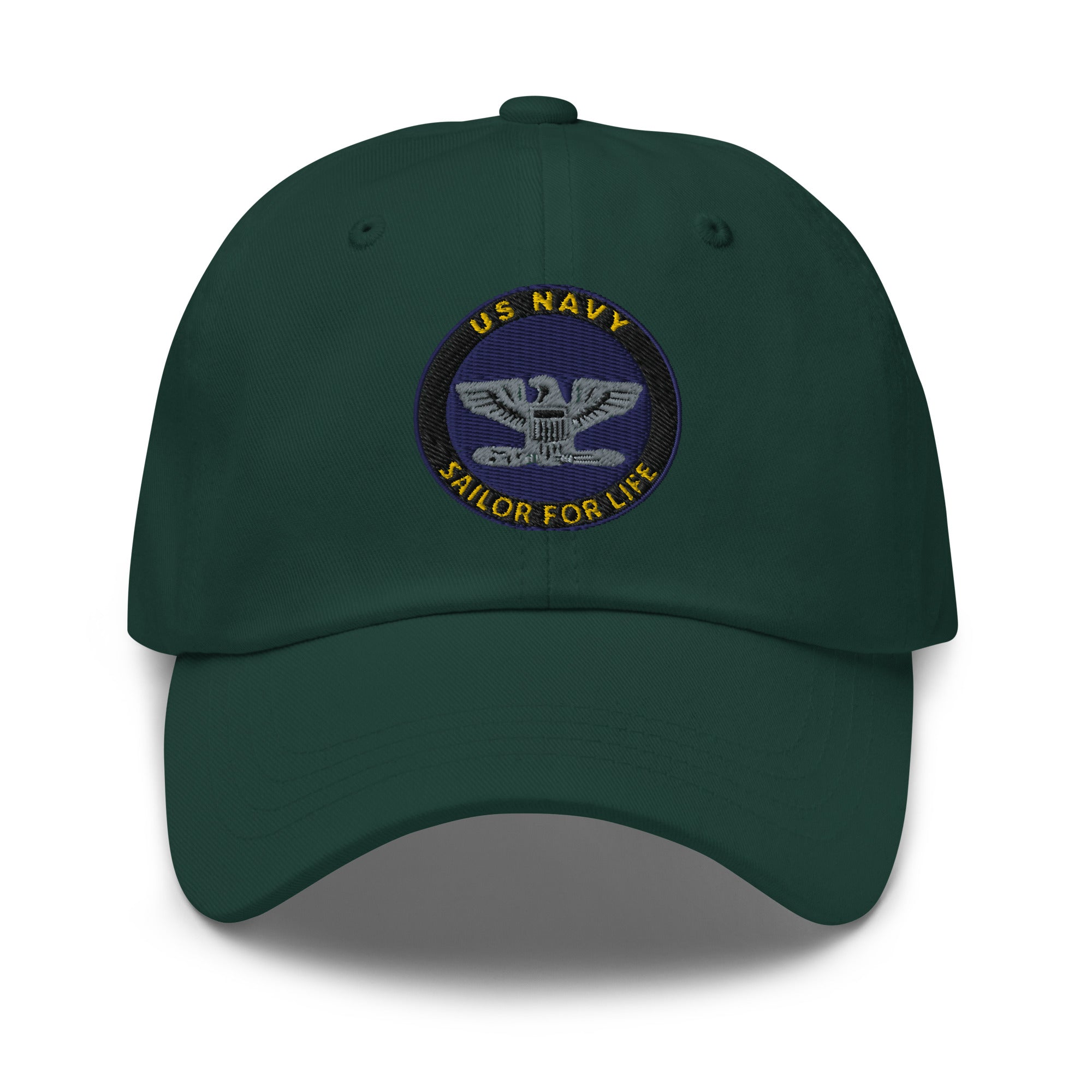 US Navy O-6 Captain O6 CAPT Senior Officer Sailor For Life Embroidered Dad Hat