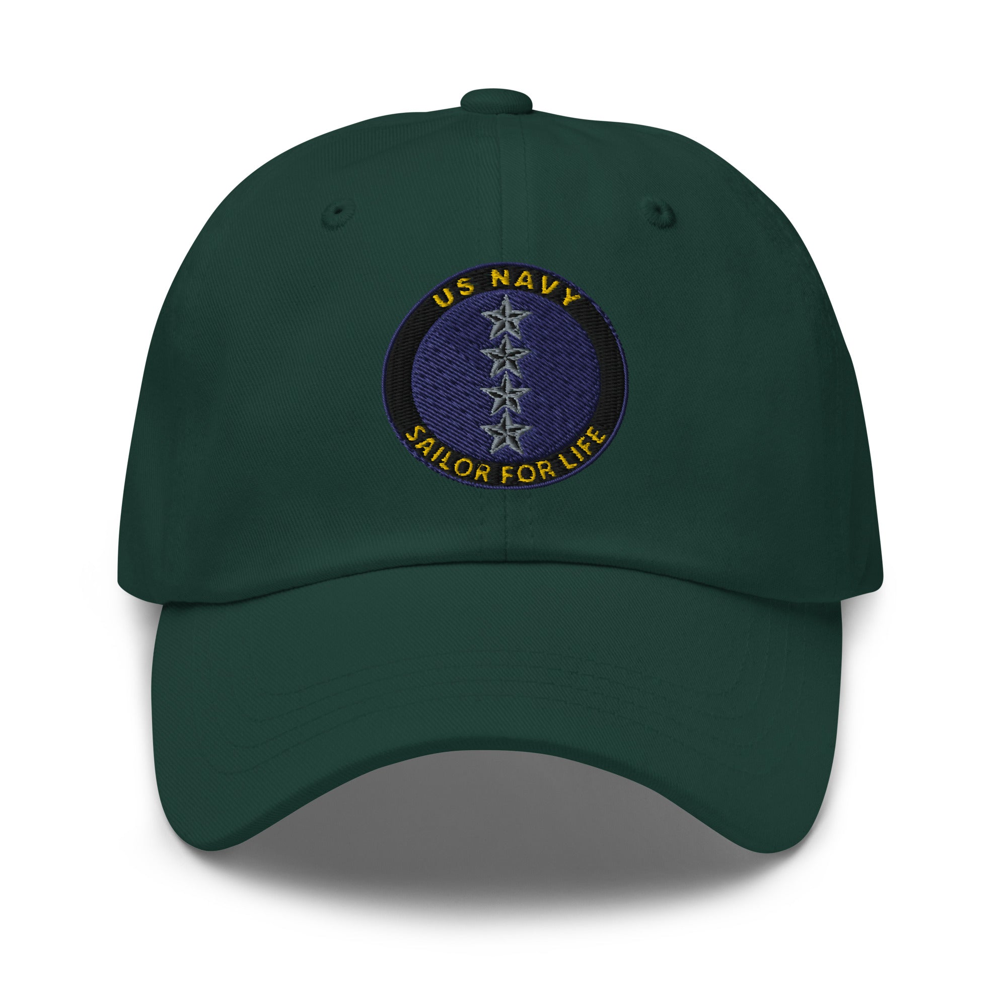 US Navy O-10 Admiral O10 ADM Flag Officer Sailor For Life Embroidered Dad Hat