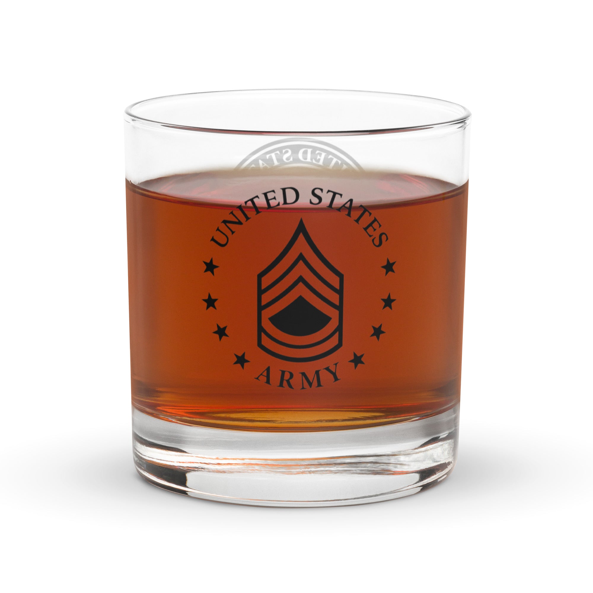 US Army E-7 Sergeant First Class E7 SFC Insignia Rocks Glass 10.5 oz
