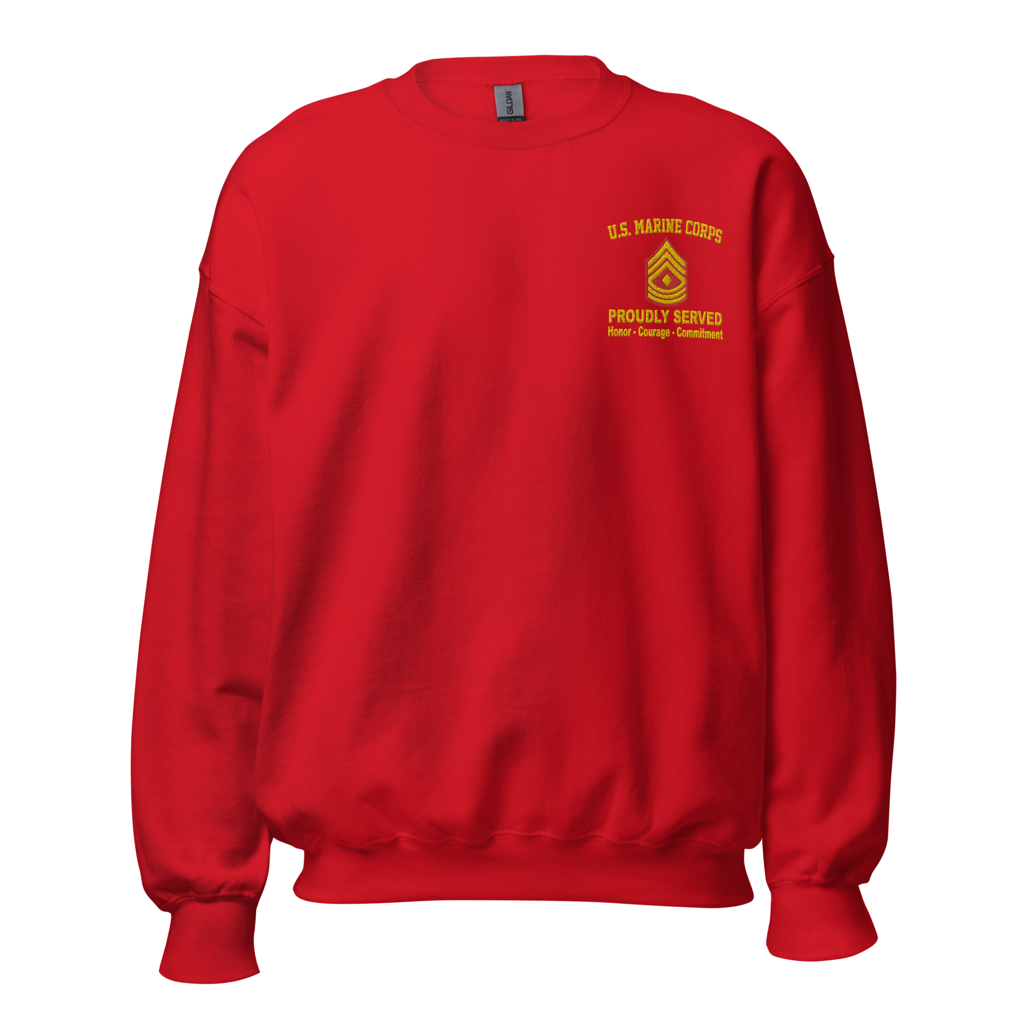 Custom MARlNE Ranks, Insignia Core Values Embroidered Unisex Sweatshirt