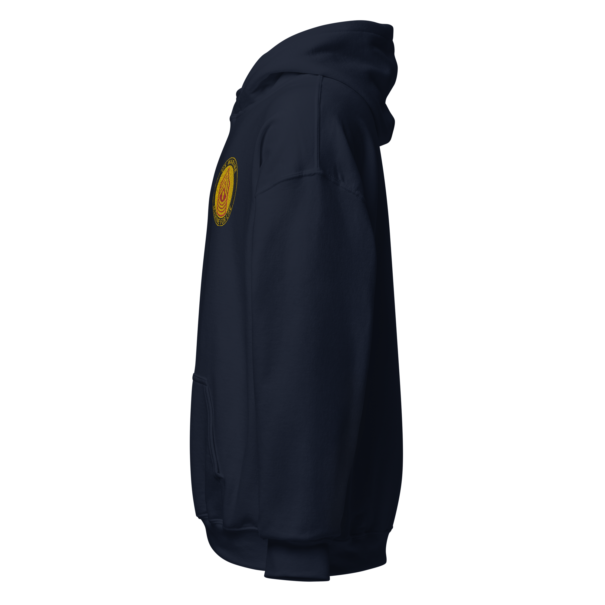 Custom MARlNE Ranks, Insignia Marine For Life Embroidered Unisex Hoodie