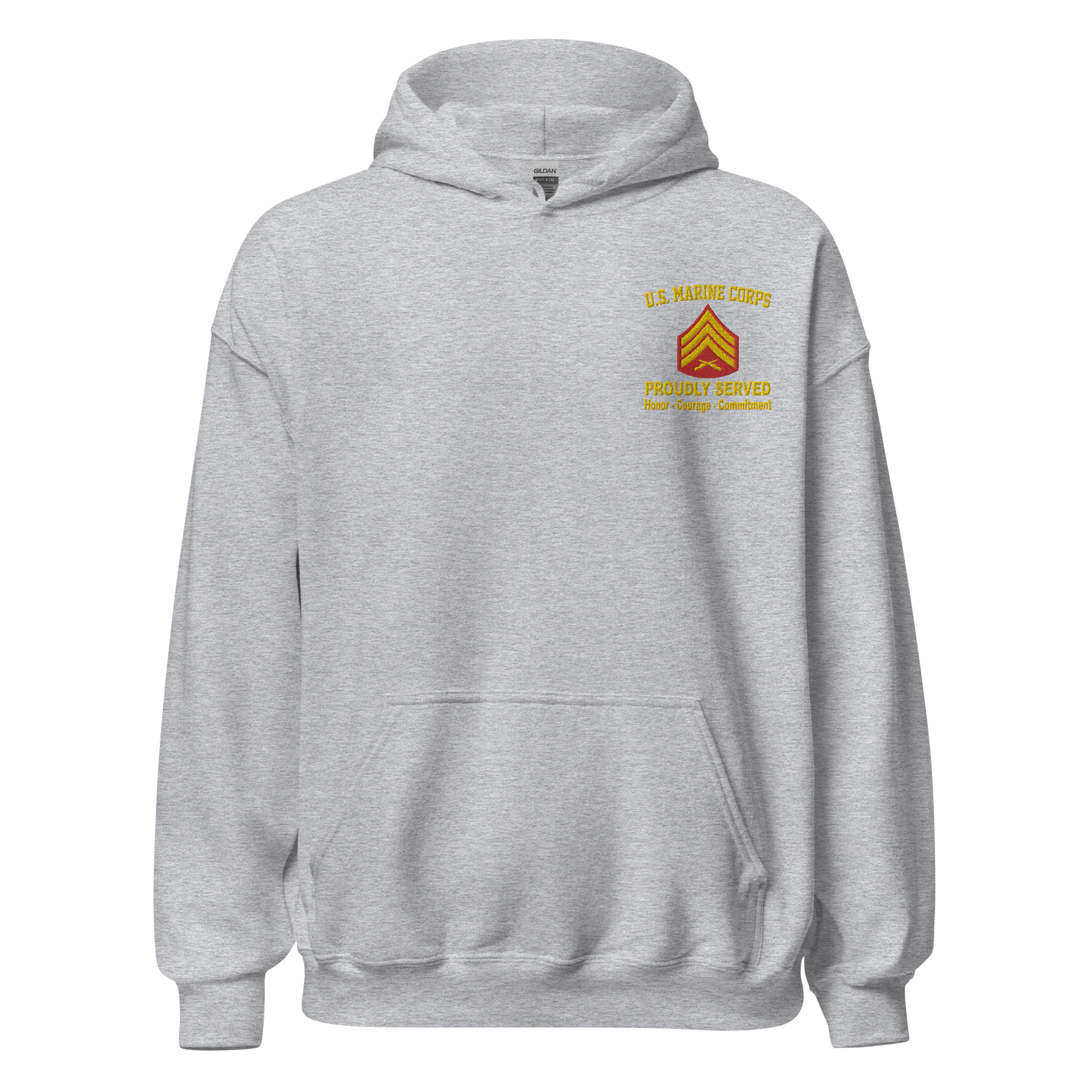 Custom MARlNE Ranks, Insignia Core Values Embroidered Unisex Hoodie