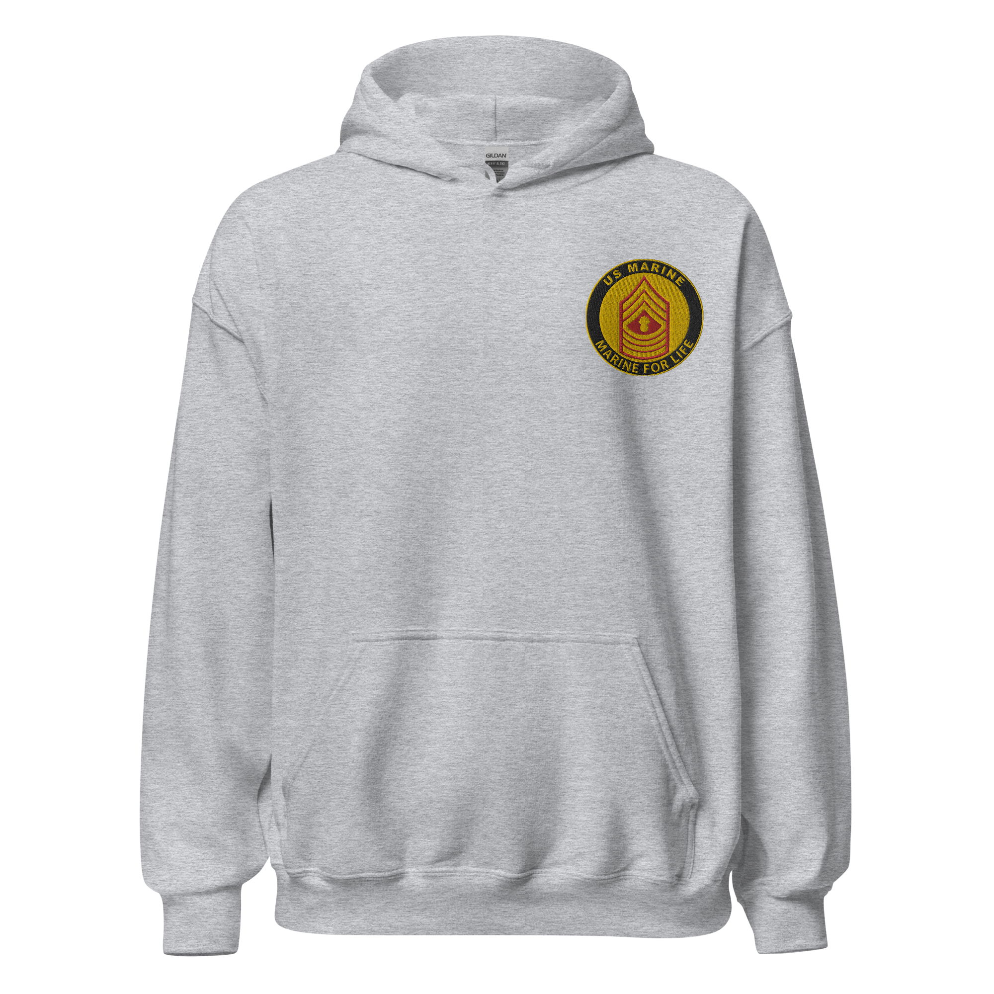Custom MARlNE Ranks, Insignia Marine For Life Embroidered Unisex Hoodie