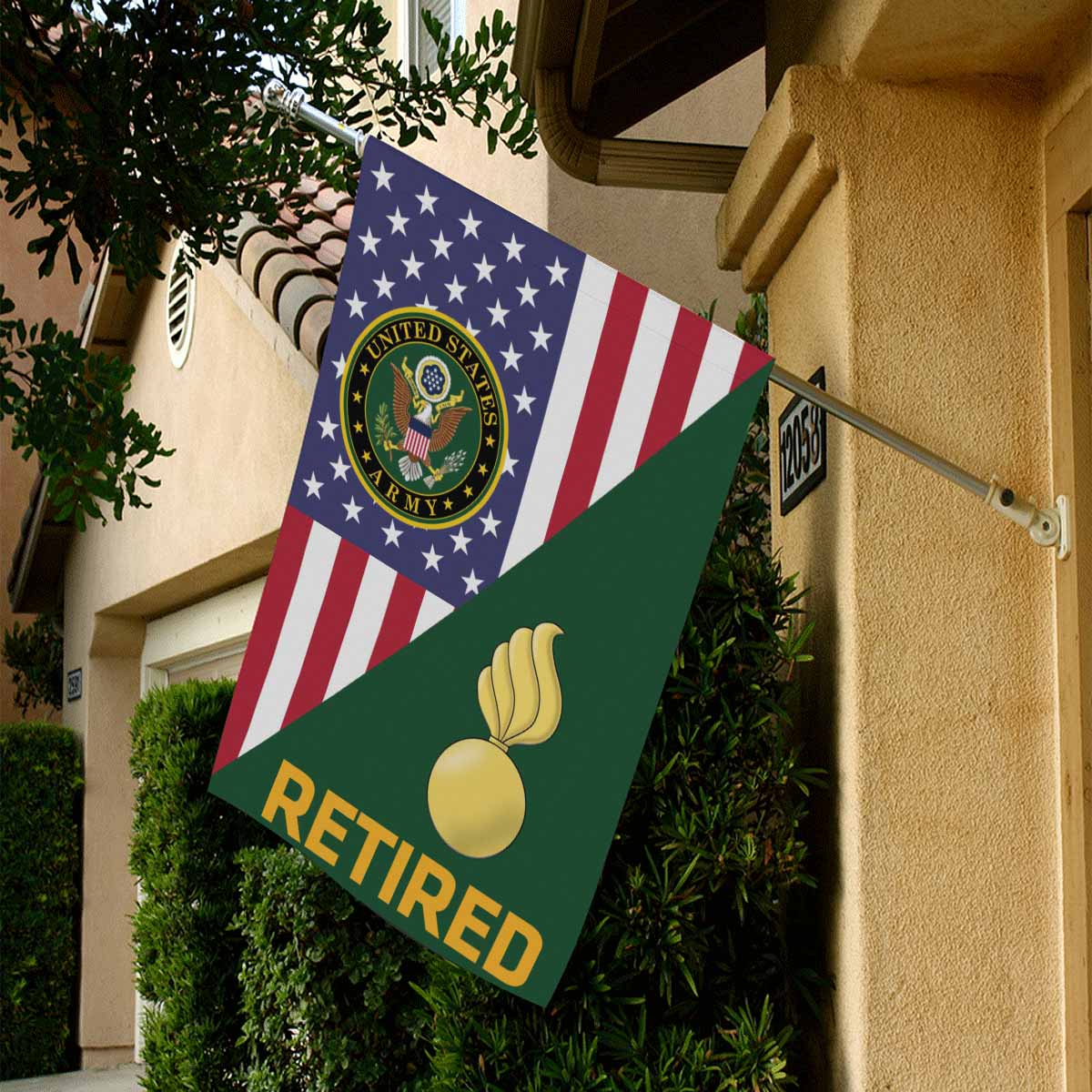 US Army Ordnance Corps Retired House Flag 28 Inch x 40 Inch Twin-Side Printing-HouseFlag-Army-Branch-Veterans Nation