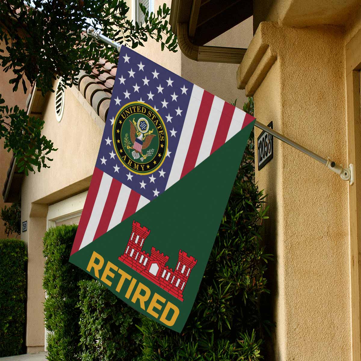 U.S. Army Corps of Engineers Retired House Flag 28 Inch x 40 Inch Twin-Side Printing-HouseFlag-Army-Branch-Veterans Nation