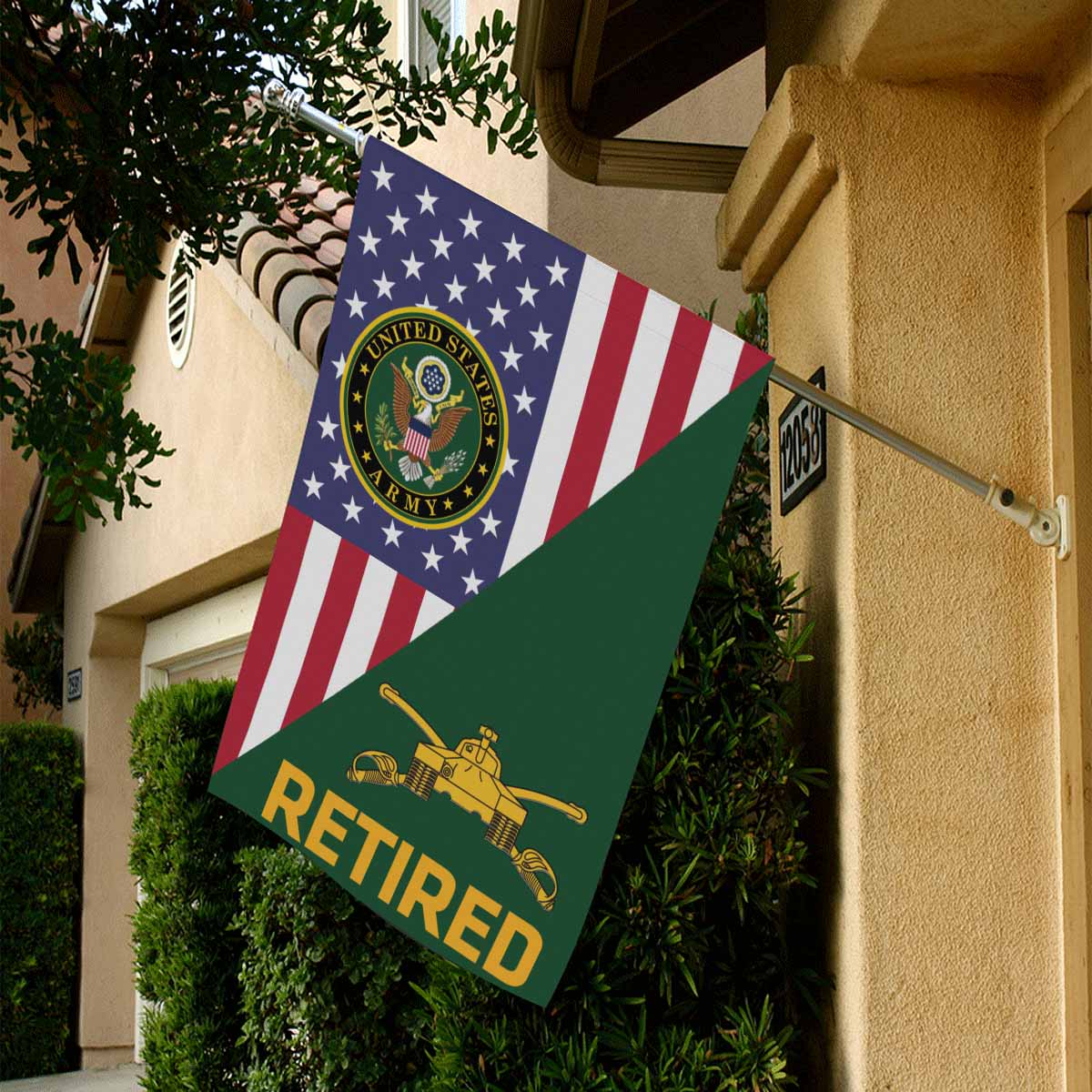 U.S Army Armor Retired House Flag 28 Inch x 40 Inch Twin-Side Printing-HouseFlag-Army-Branch-Veterans Nation