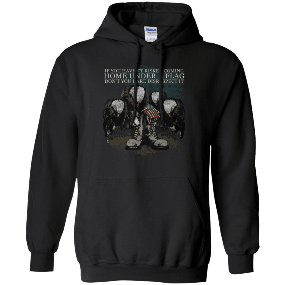 Military T-Shirt "Coming Home Under Flag Don't You Dare Disrespect It"-TShirt-General-Veterans Nation