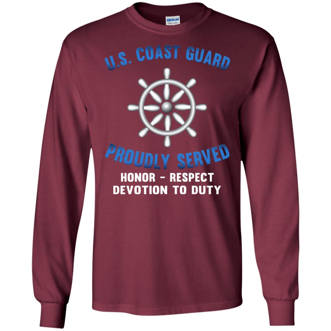 US Coast Guard Quartermaster QM Logo Proudly Served T-Shirt For Men On Front-TShirt-USCG-Veterans Nation