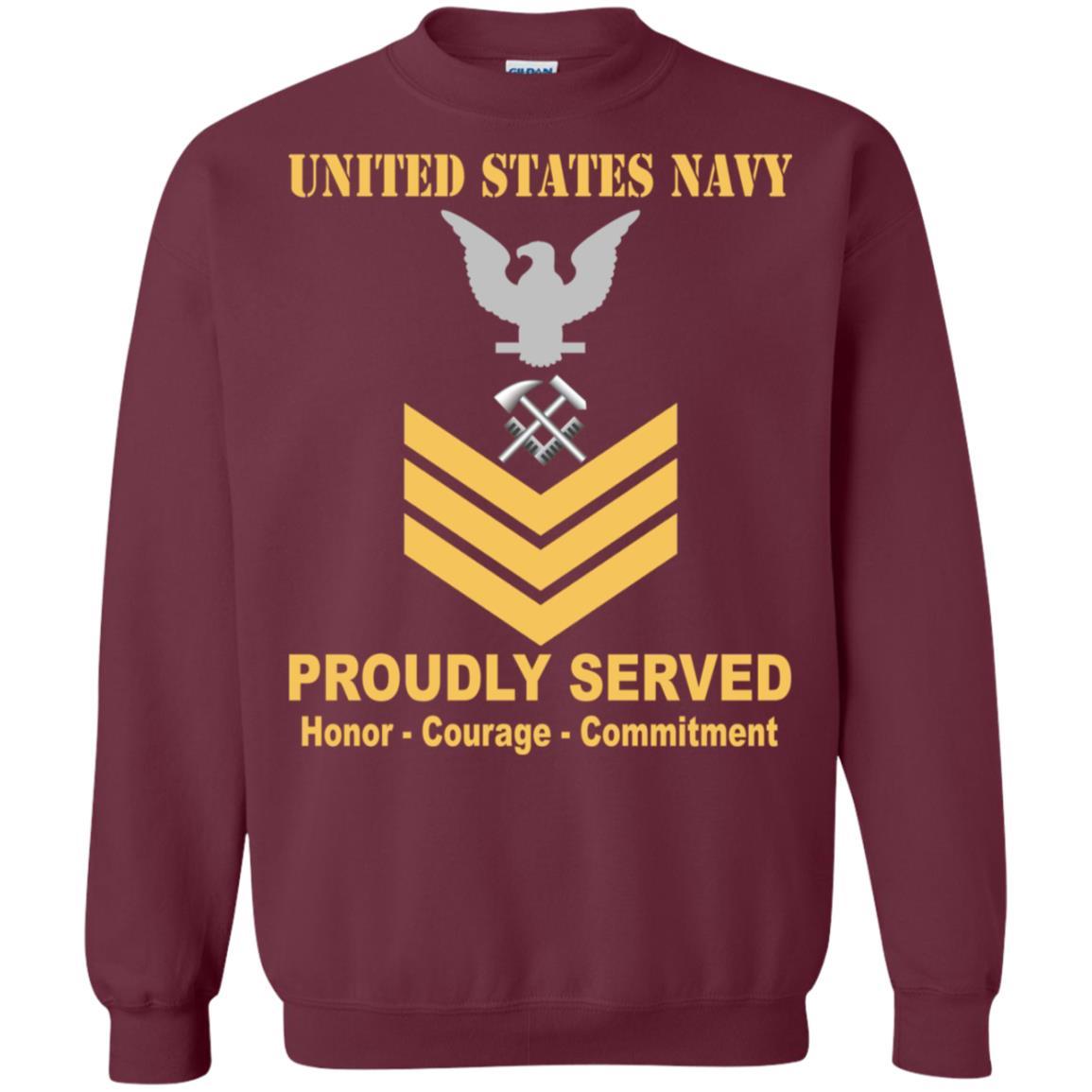 Navy Hull Maintenance Technician Navy HT E-6 Rating Badges Proudly Served T-Shirt For Men On Front-TShirt-Navy-Veterans Nation