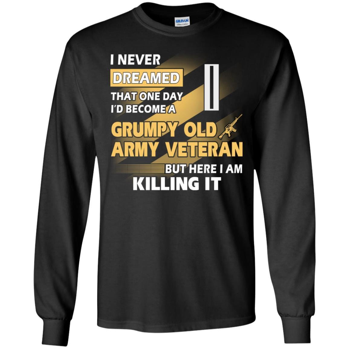 US Army T-Shirt "Grumpy Old Veteran" W-5 Chief Warrant Officer 5(CW5) On Front-TShirt-Army-Veterans Nation