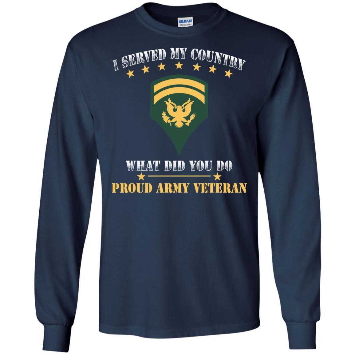 US Army E-6 SPC E6 Specialist Ranks Men Front T Shirt - Proud US Army Veteran-TShirt-Army-Veterans Nation