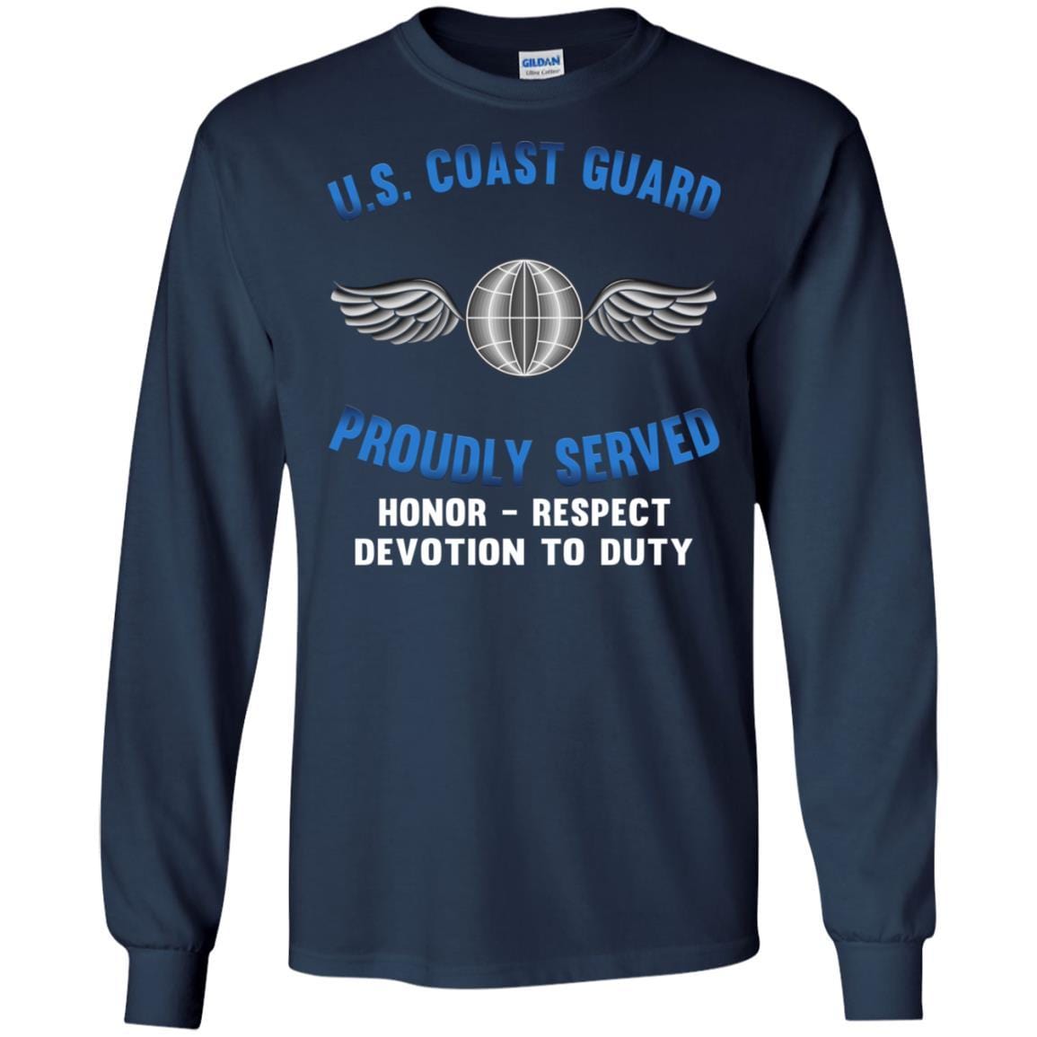 US Coast Guard Aviation Electricians Mate AE Logo Proudly Served T-Shirt For Men On Front-TShirt-USCG-Veterans Nation