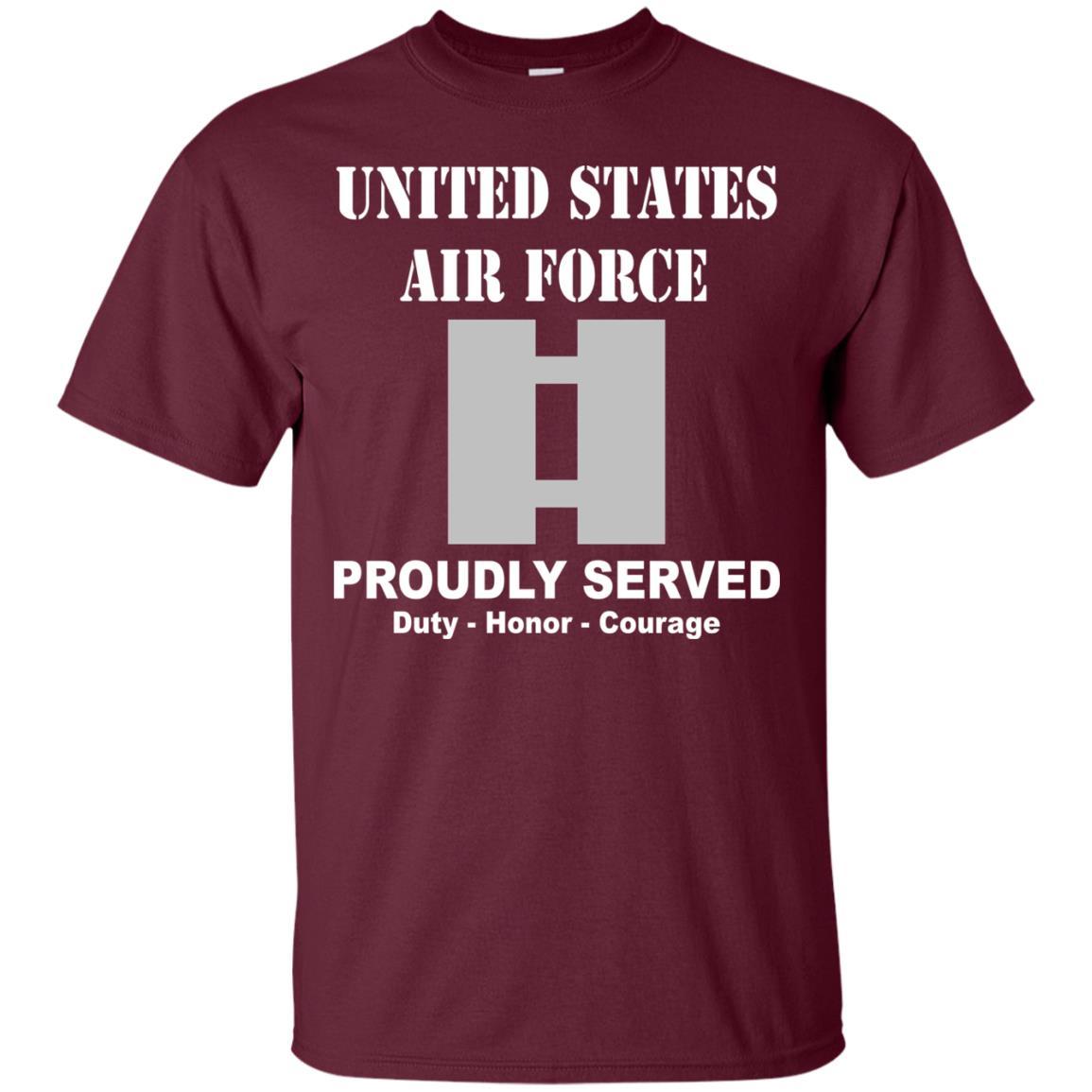 US Air Force O-3 Captain Capt O3 Commissioned Officer Ranks Men Front T Shirt For Air Force-TShirt-USAF-Veterans Nation