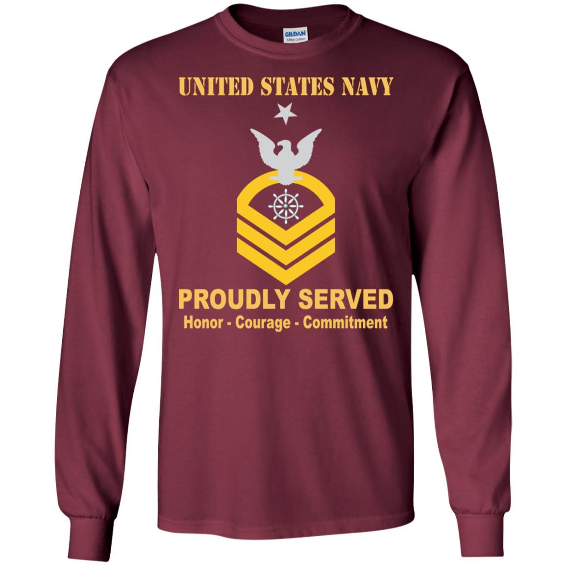 Navy Quartermaster Navy QM E-8 Rating Badges Proudly Served T-Shirt For Men On Front-TShirt-Navy-Veterans Nation