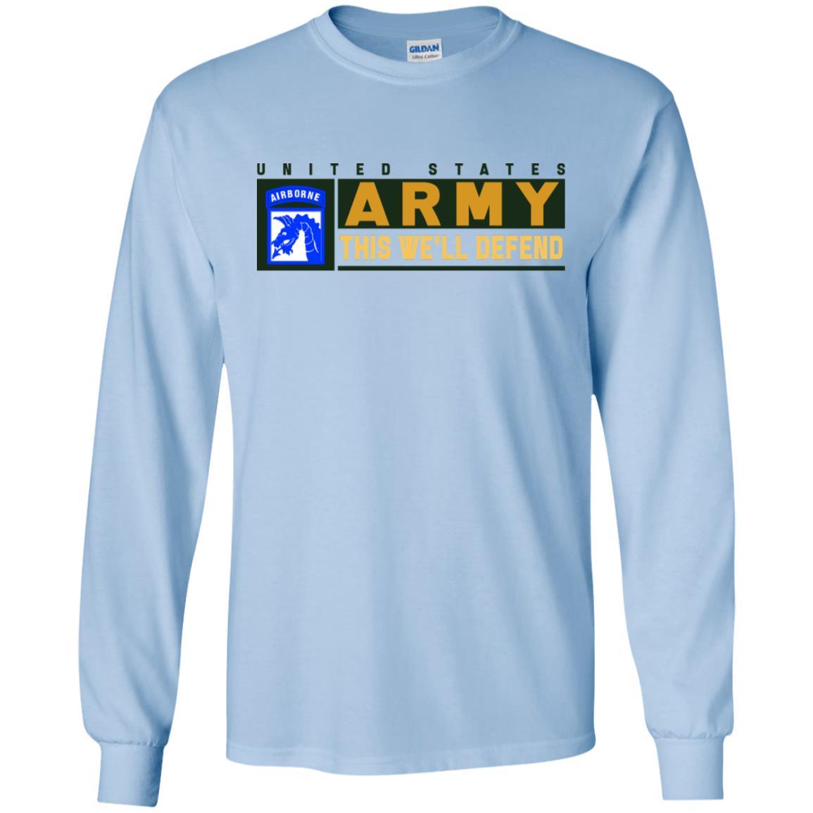 US Army 18th XVIII Airborne- This We'll Defend T-Shirt On Front For Men-TShirt-Army-Veterans Nation