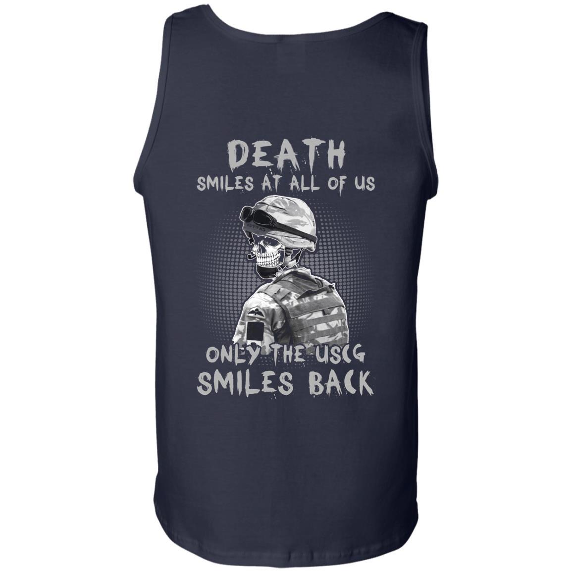 Death Smiles At All Of Us - Only The US Coast Guard Smiles Back Men T Shirt On Back-TShirt-USCG-Veterans Nation