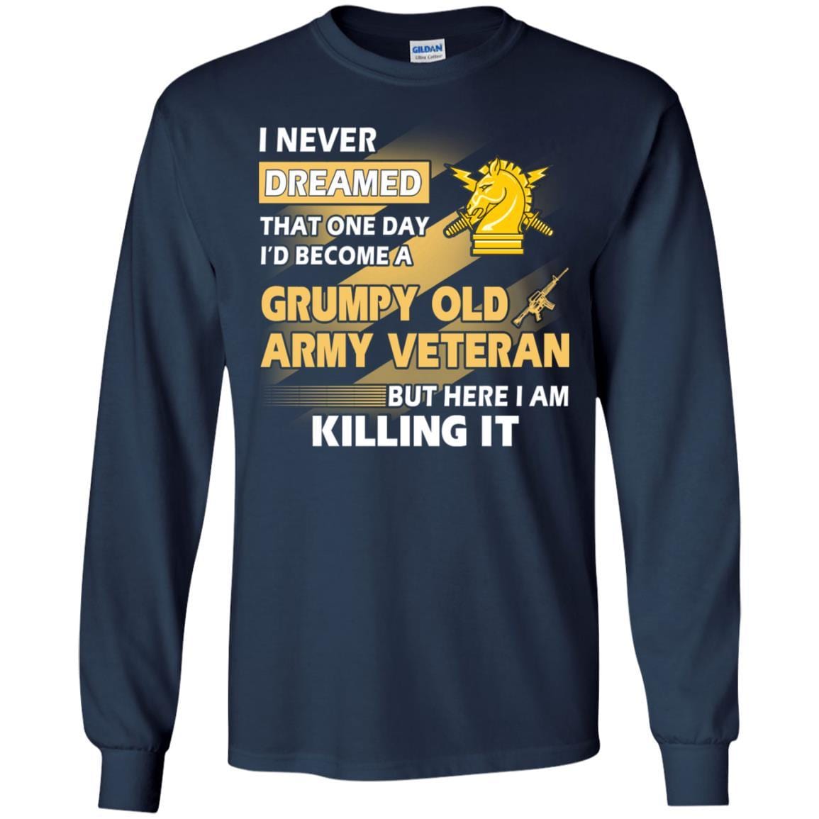 US Army T-Shirt "Psychological Ops Grumpy Old Veteran" On Front-TShirt-Army-Veterans Nation