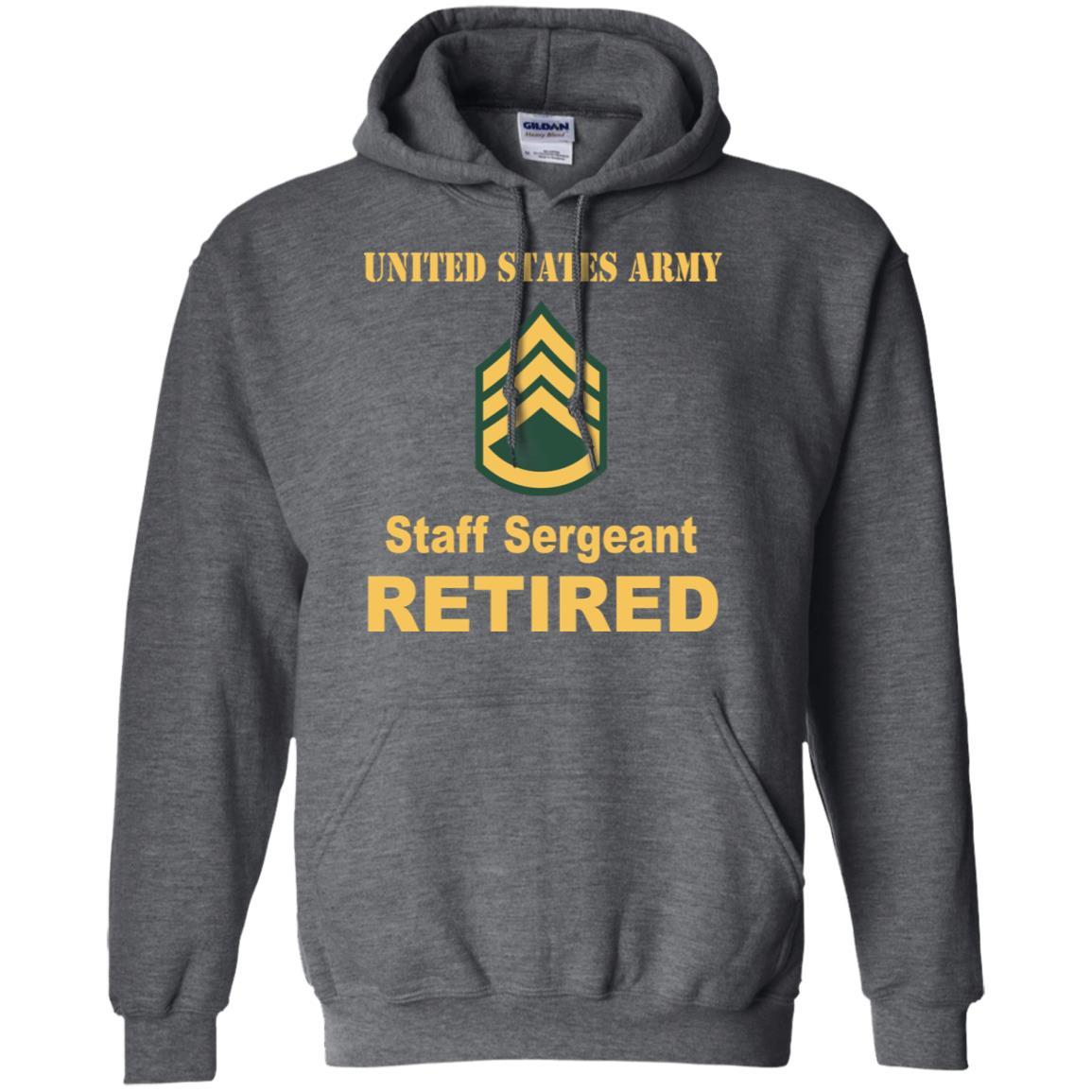 US Army E-6 Staff Sergeant E6 SSG Noncommissioned Officer Reired Men T Shirt On Front-TShirt-Army-Veterans Nation