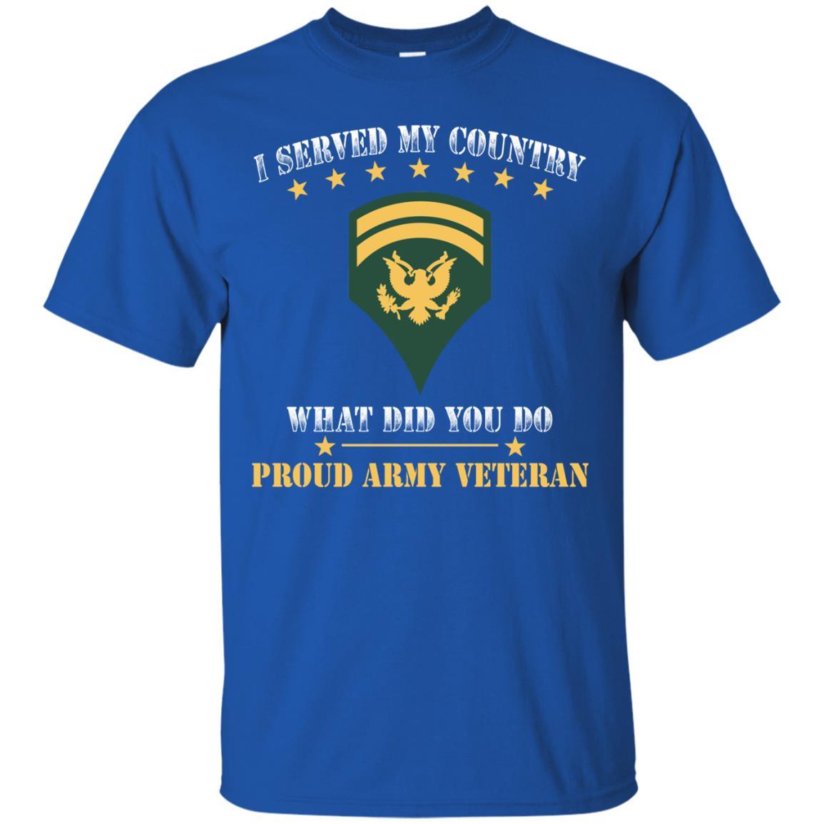 US Army E-6 SPC E6 Specialist Ranks Men Front T Shirt - Proud US Army Veteran-TShirt-Army-Veterans Nation