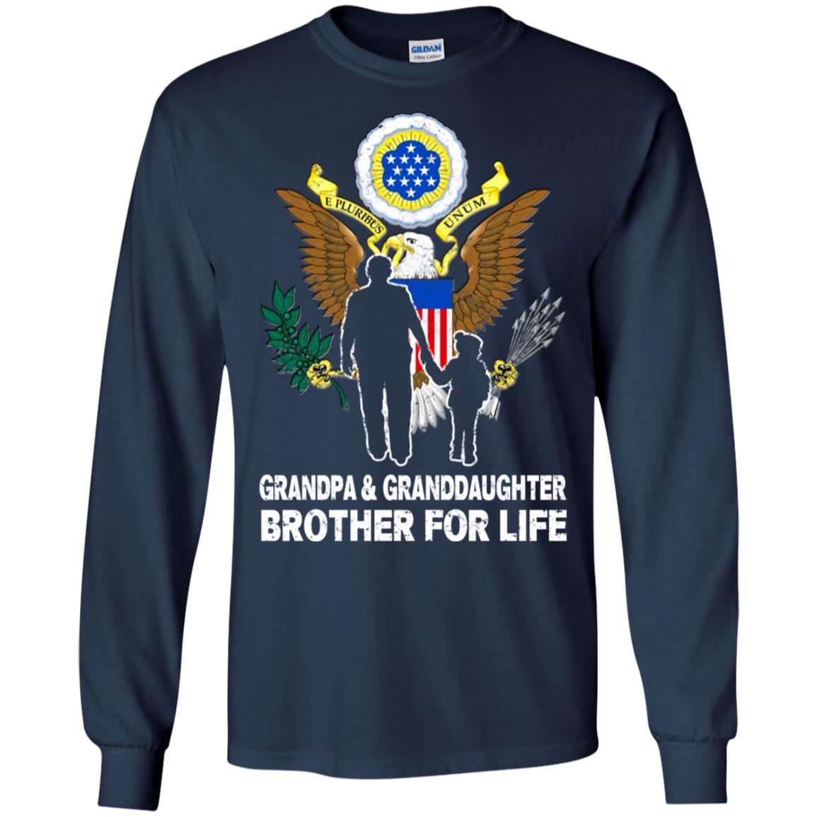 ARMY GRANDPA AND GRANDDAUGHTER ( GRANDSON ) BROTHER FOR LIFE T-Shirt On Front-TShirt-Army-Veterans Nation