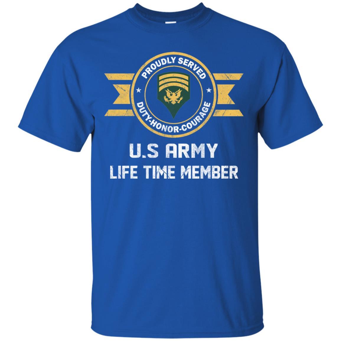 Life Time Member - US Army E-7 SPC E7 Specialist Ranks Men T Shirt On Front-TShirt-Army-Veterans Nation