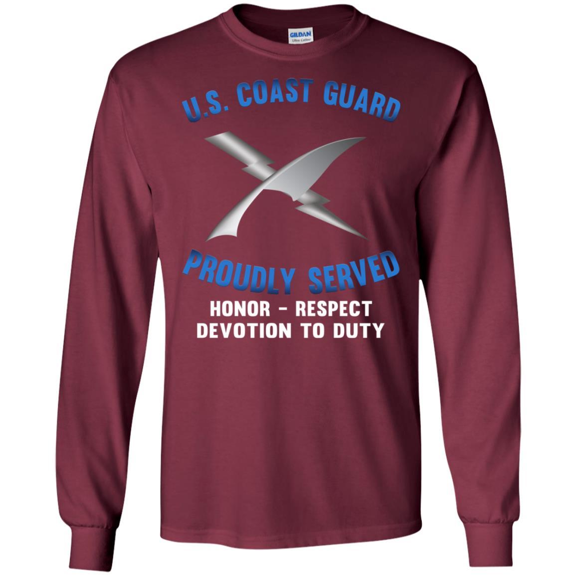 US Coast Guard Intelligence Specialist IS Logo Proudly Served T-Shirt For Men On Front-TShirt-USCG-Veterans Nation