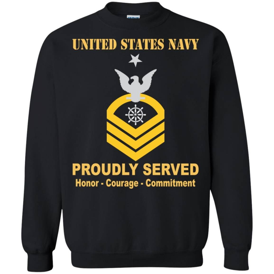 Navy Quartermaster Navy QM E-8 Rating Badges Proudly Served T-Shirt For Men On Front-TShirt-Navy-Veterans Nation