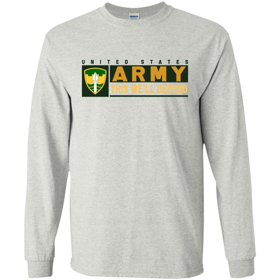 US Army 43 MILITARY POLICE BRIGADE- This We'll Defend T-Shirt On Front For Men-TShirt-Army-Veterans Nation