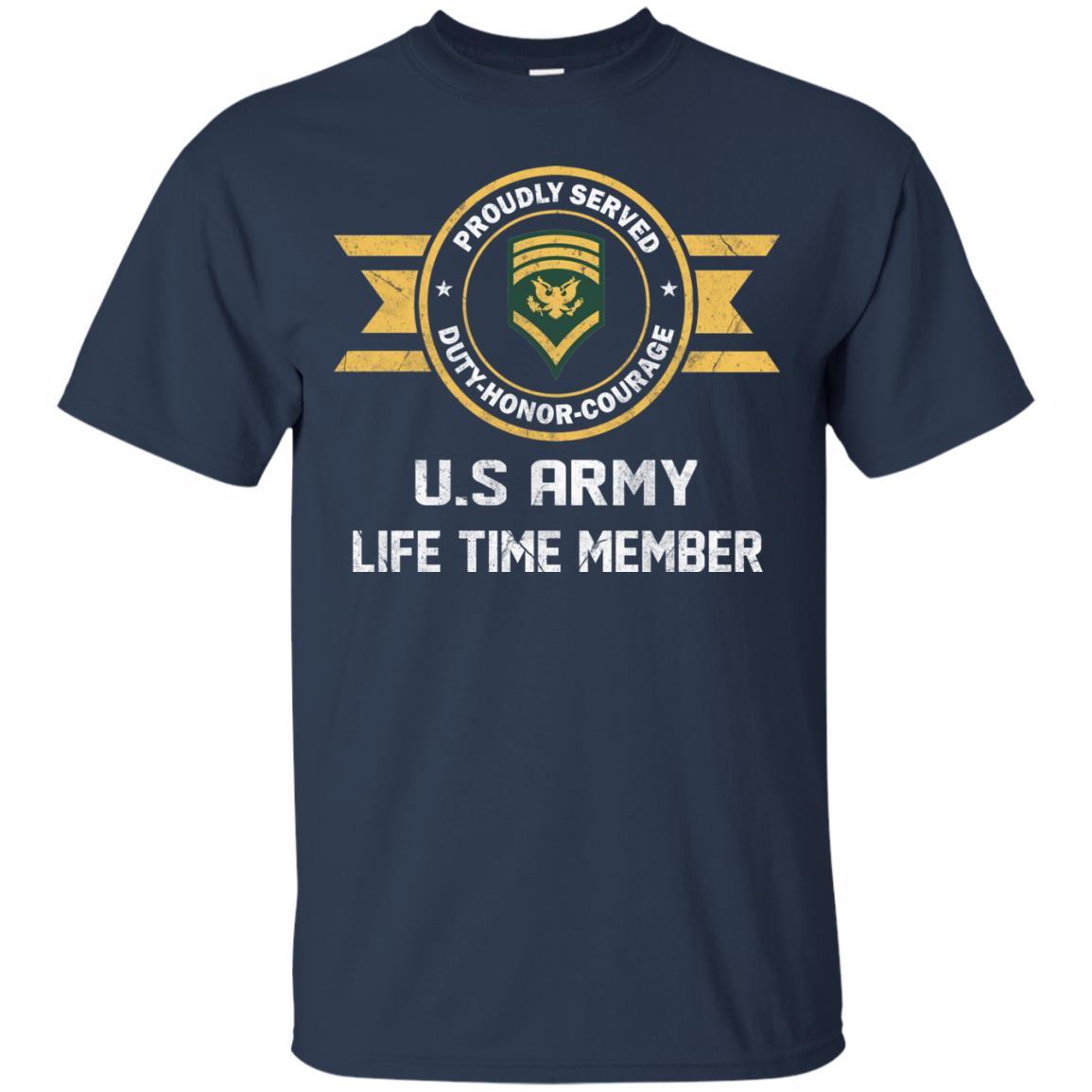 Life Time Member - US Army E-8 SPC E8 Specialist Ranks Men T Shirt On Front-TShirt-Army-Veterans Nation