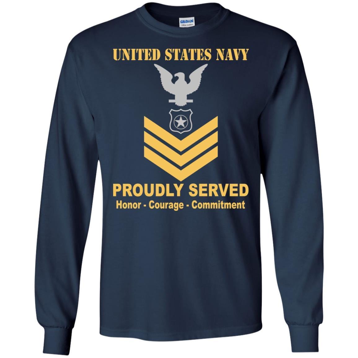 U.S Navy Master-at-arms Navy MA E-6 Rating Badges Proudly Served T-Shirt For Men On Front-TShirt-Navy-Veterans Nation