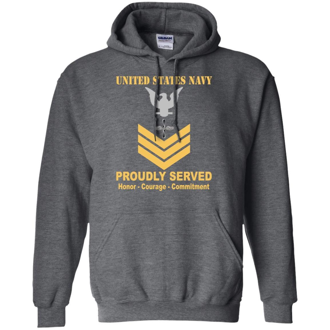 U.S Navy Aviation machinist's mate Navy AD E-6 Rating Badges Proudly Served T-Shirt For Men On Front-TShirt-Navy-Veterans Nation
